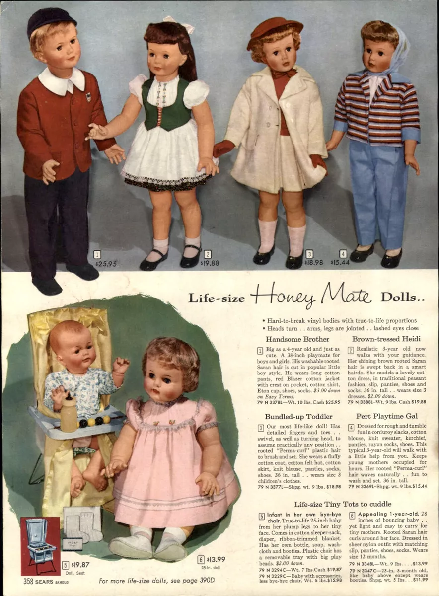 1961 PAPER AD 3 PG COLOR Honey Mate Doll Life Size Toodles Tiny
