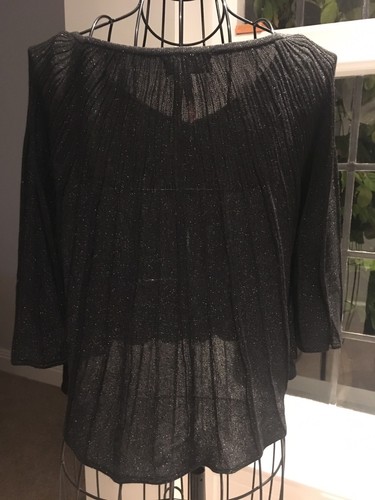 Sexy NEW Black Sparkly Modesty Cape Shrug Jumper Cardigan By LIPSY, BNWT Size 10 - Picture 3 of 4