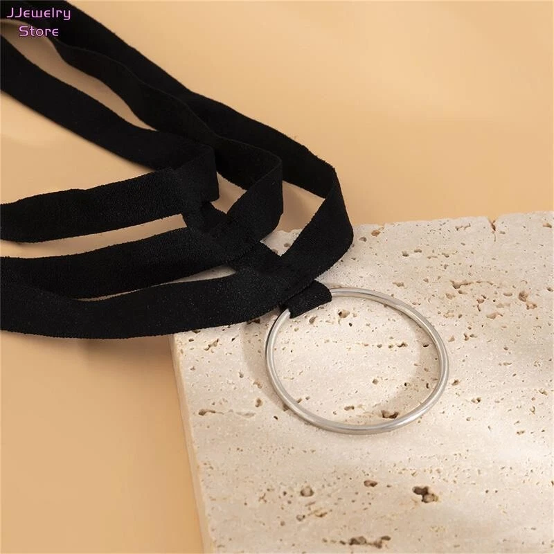 Women's Fashion Jewelry Black Velvet Velvet Layered Choker Collar Necklace 434 - Image 4 of 4