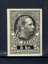 Telegrafenmarke 1873 / PROBEDRUCK SCHWARZ  RRR