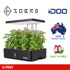 iDOO Hydroponics Growing System 12Pods Mini Herb Garden Germination Kit with LED