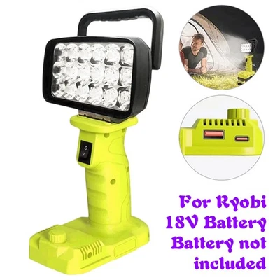 For RYOBI 18V P108 LED Work Light Portable Camping Lamp Outdoor Spotlight Torch