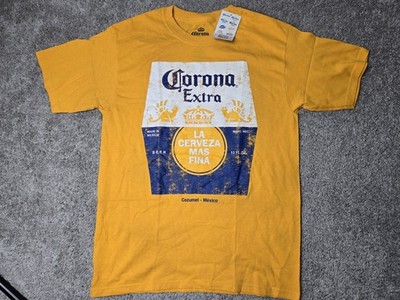 Corona Extra Beer Graphic Print T Shirt Size Medium Color Yellow New Condition