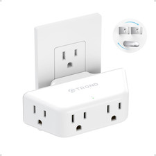 Outlet Extender with 360 Rotating Plug, Outlet Splitter with 4 Grounded Sockets,