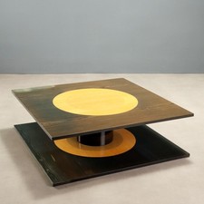 Tavolino Vintage Impiallacciato Essenze Varie Italia Design Anni 80 Originale