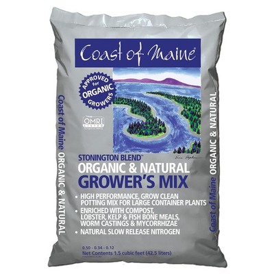 Coast of Maine CMSBO15 Stonington Blend Organic Growers Potting Soil Mix with Al