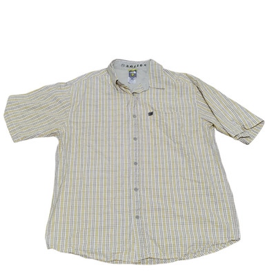 The North Face Men M Beige Plaid A5 Series Button Up Shirt