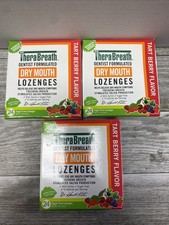  Lot Of 3  TheraBreath Dry Mouth Lozenges Tart Berry - Total. 72 Ct Exp.26-27