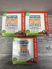 (Lot Of 3)  TheraBreath Dry Mouth Lozenges  Tart Berry - Total. 72 Ct Exp.26-27