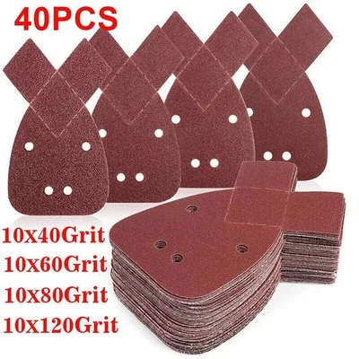 E-HOMEBESTBUY 40PCS Mixed Mouse Sanding Sheets For Black and Decker Palm Sander Pads Sandpaper