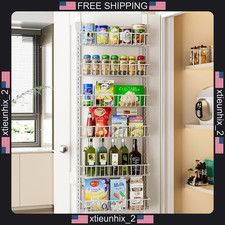 Over the Door Pantry Organizer 6-Tier Metal Storage Shelf White