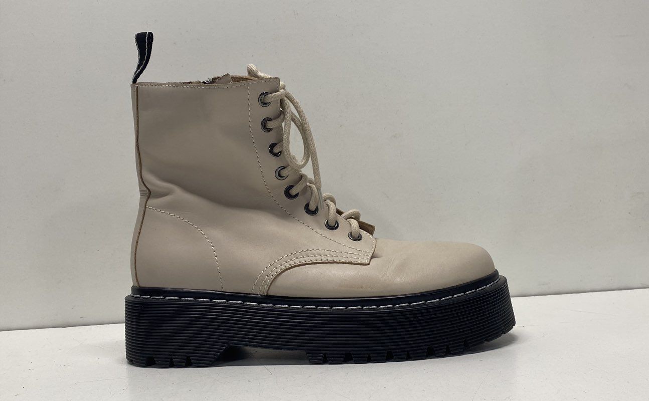 Jo Mercer Beige Solid Combat Boot Boot Women Size… - image 3