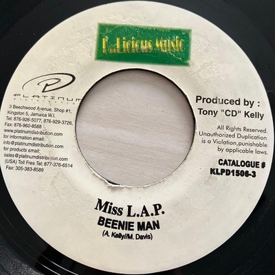 BEENIE MAN Miss L.A.P. 7'' Vinyl Record Used No Skip Damage
