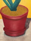 MID CENTURY ATOMIC TEXTURED STILL LIFE SIGNED POTTED PLANT PAINTING FRAME BOLD! — photo 8