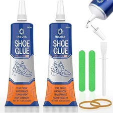 Shoe Glue Sole Repair Kit, Heavy Duty Shoe Adhesive, Waterproof, Flexible, Clear