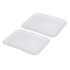 2 Pack 12.8x10.1" Fast Food Tray Plastic Serving Tray Reusable Rectangle Tray