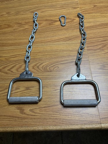 A Pair of Body-solid Fitness Lifting Chains With Grip Cables & Handles