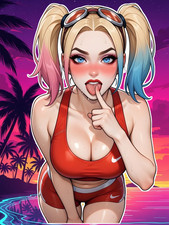 Adult Anime Waifu DC Harley Quinn 6" Vinyl Sticker