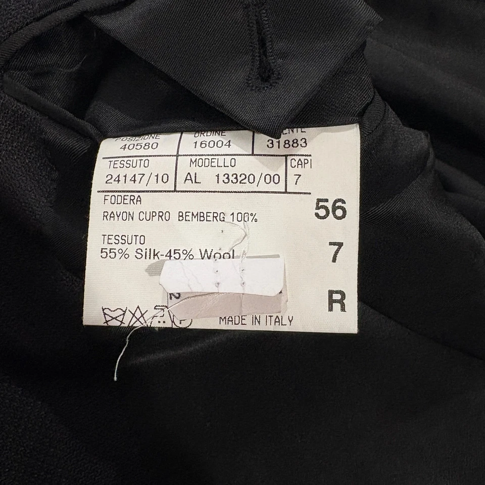 Blazer Canali para hombre 56EU (46US) negro mezcla de lana y seda de un solo pecho Foto 3 de 4