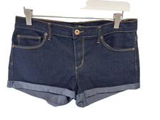Forever 21 Denim Shorts Dark Wash Roll Cuff w Stretch Size 29