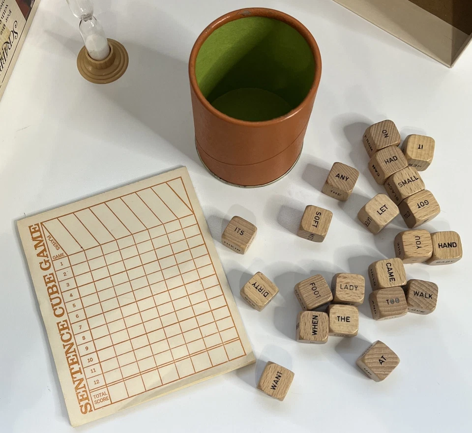 Vintage Scrabble Sentence Cube Game 1971 Selchow & Righter Excellent Condition! - Image 4 of 4