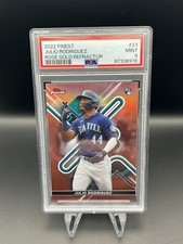 2022 Finest JULIO RODRIGUEZ Rookie Rose Gold Refractor 44/75 PSA 9 JERSEY #44