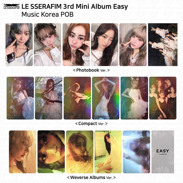 Le Sserafim 3rd Mini Album Easy Music Korea POB Photocard Postcard KPOP K-POP