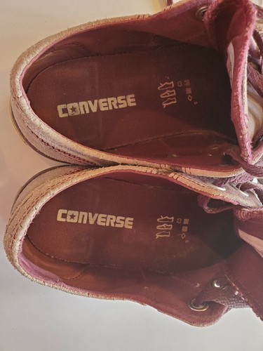 CONVERSE ALL STAR suede studded burgundy sneakers womens 10 mens 8 - Picture 12 of 12