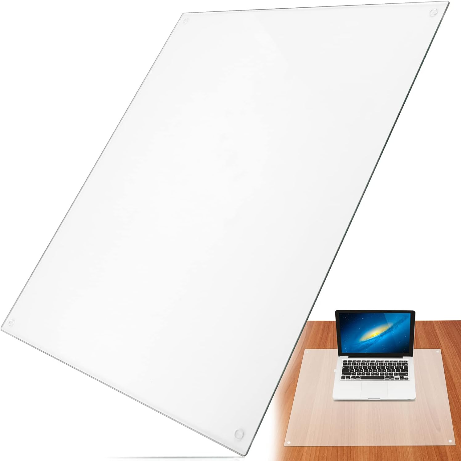 19 X 24 Inches Tempered Glass Desk Mat for Desktop Computers, Laptops, Keyboard