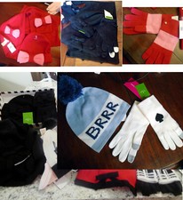 Kate Spade Logo Hat Gloves Scarf Beret Bow Dorothy Pink Black Red White