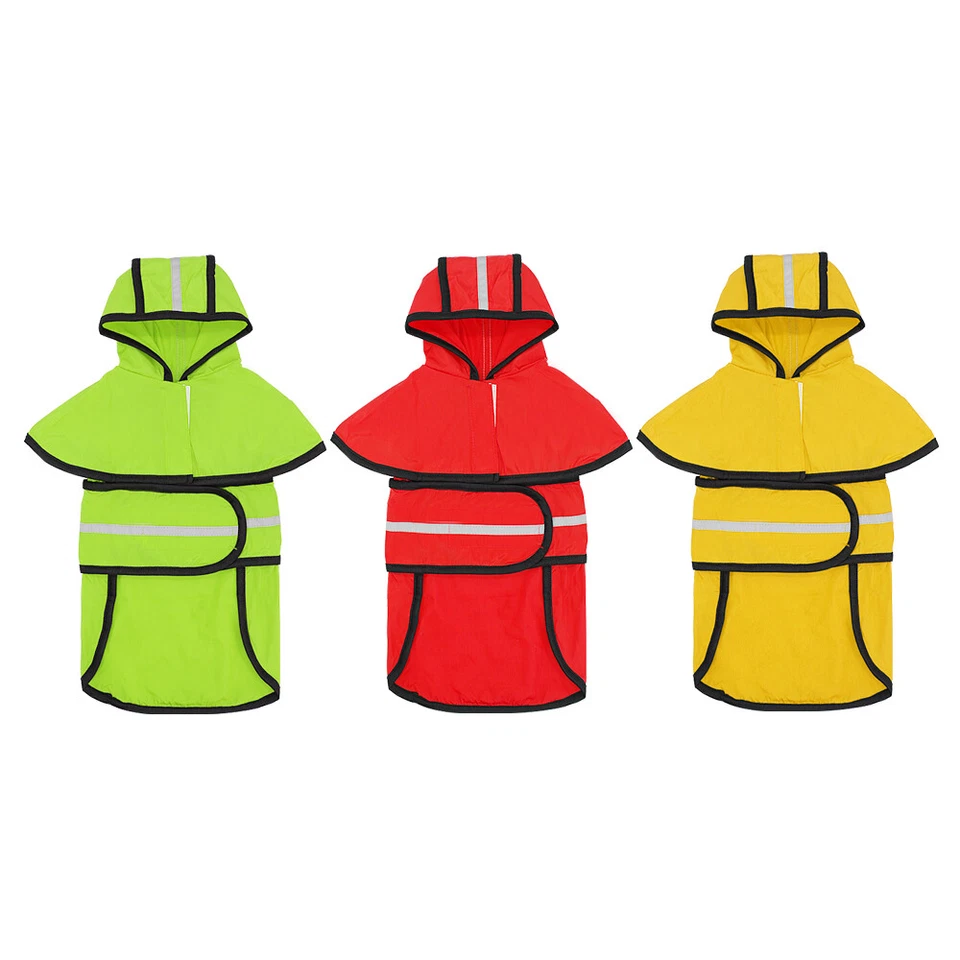 Pet Rainwear Hooded Coat Clothes Small/Medium Dog Raincoat Waterproof Reflective - Image 3 of 4