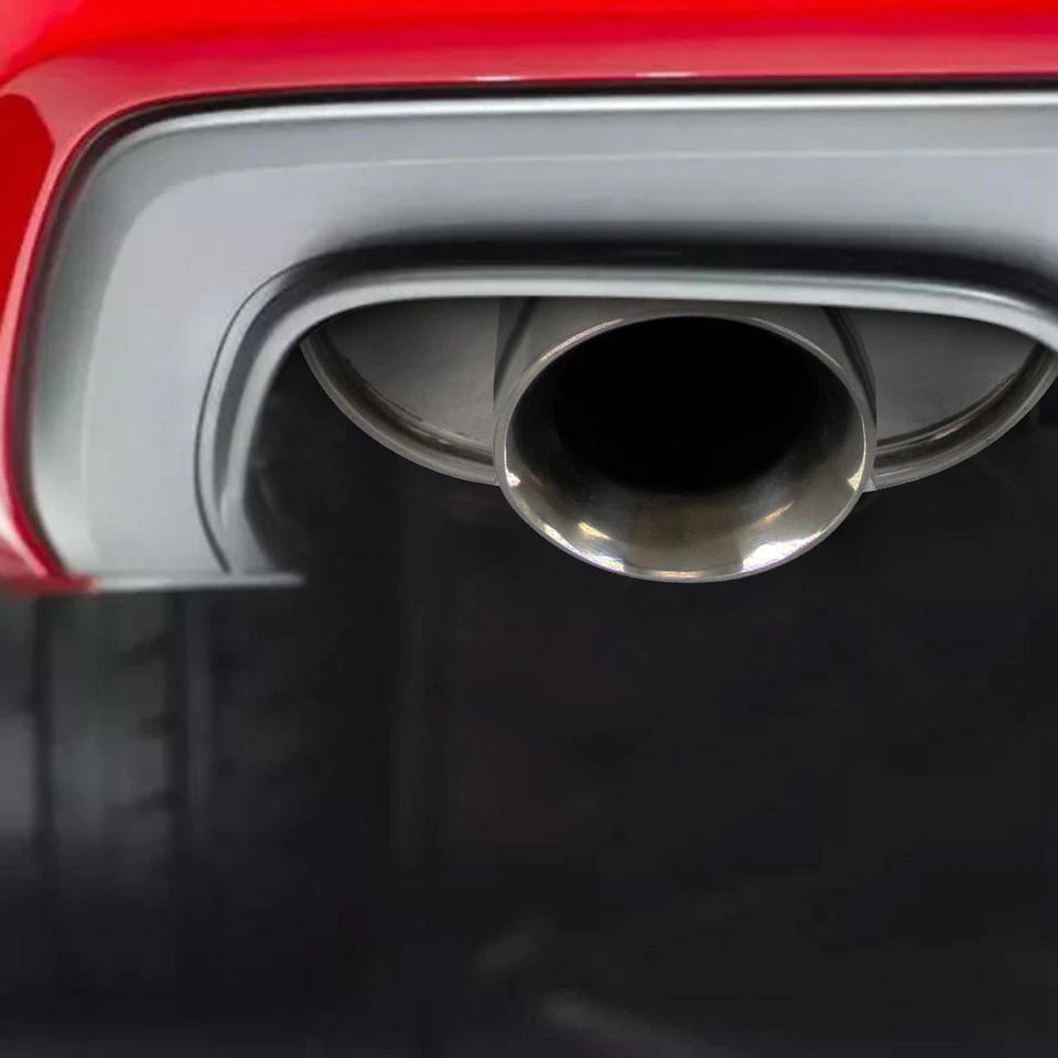 DOUBLE-WALL SLANT TIP MUFFLER OVAL SPUN-LOCK TANK FOR NISSAN SUBARU POLISHED - Image 4 of 4