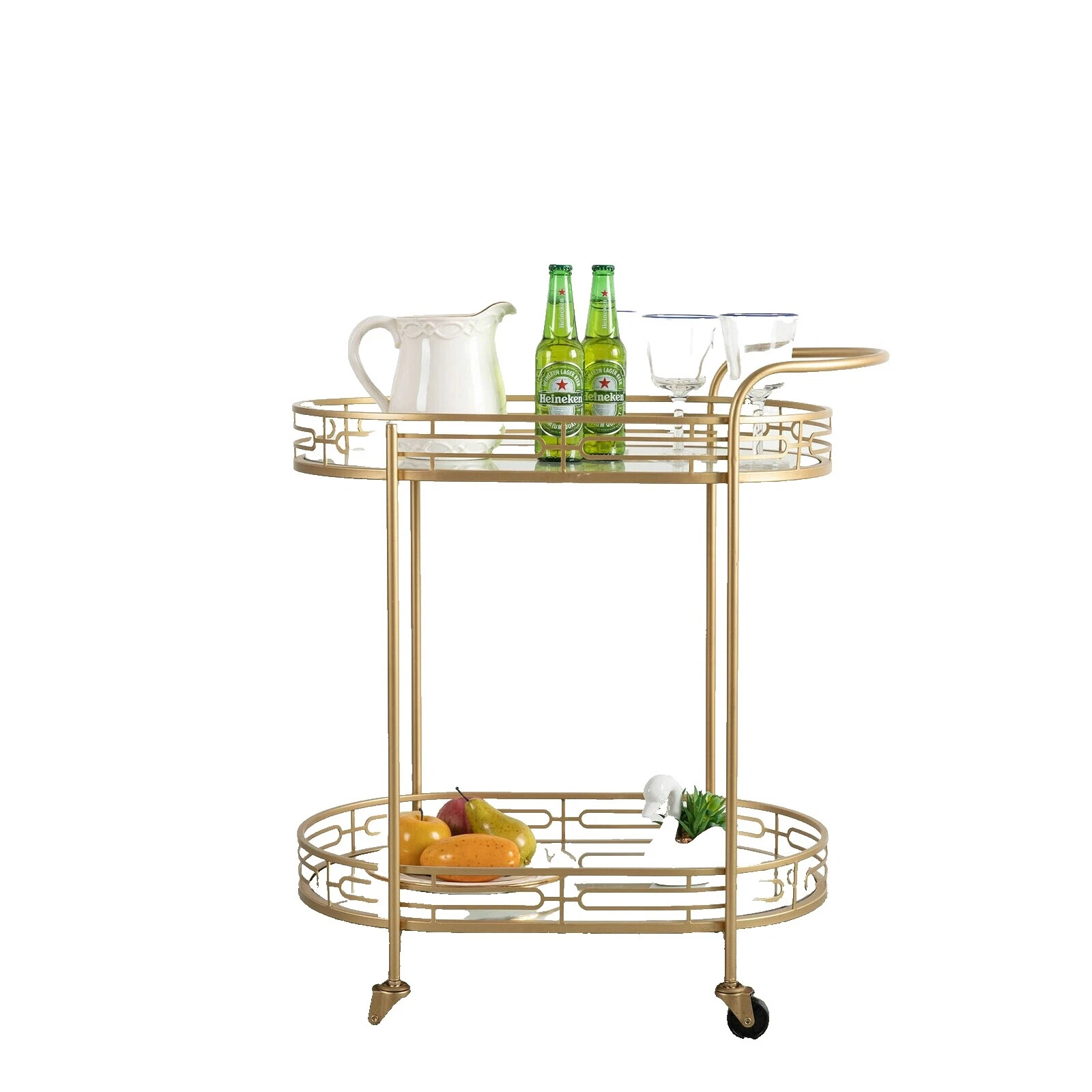 Mirror Kitchen Modern Bar Carts & Serving Carts