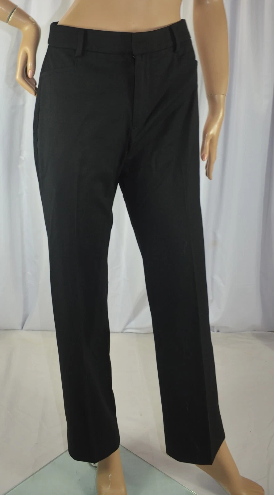 NWT $150 Banana Republic 10P 10 Petite Black Siena Straight Wool Pant #445616