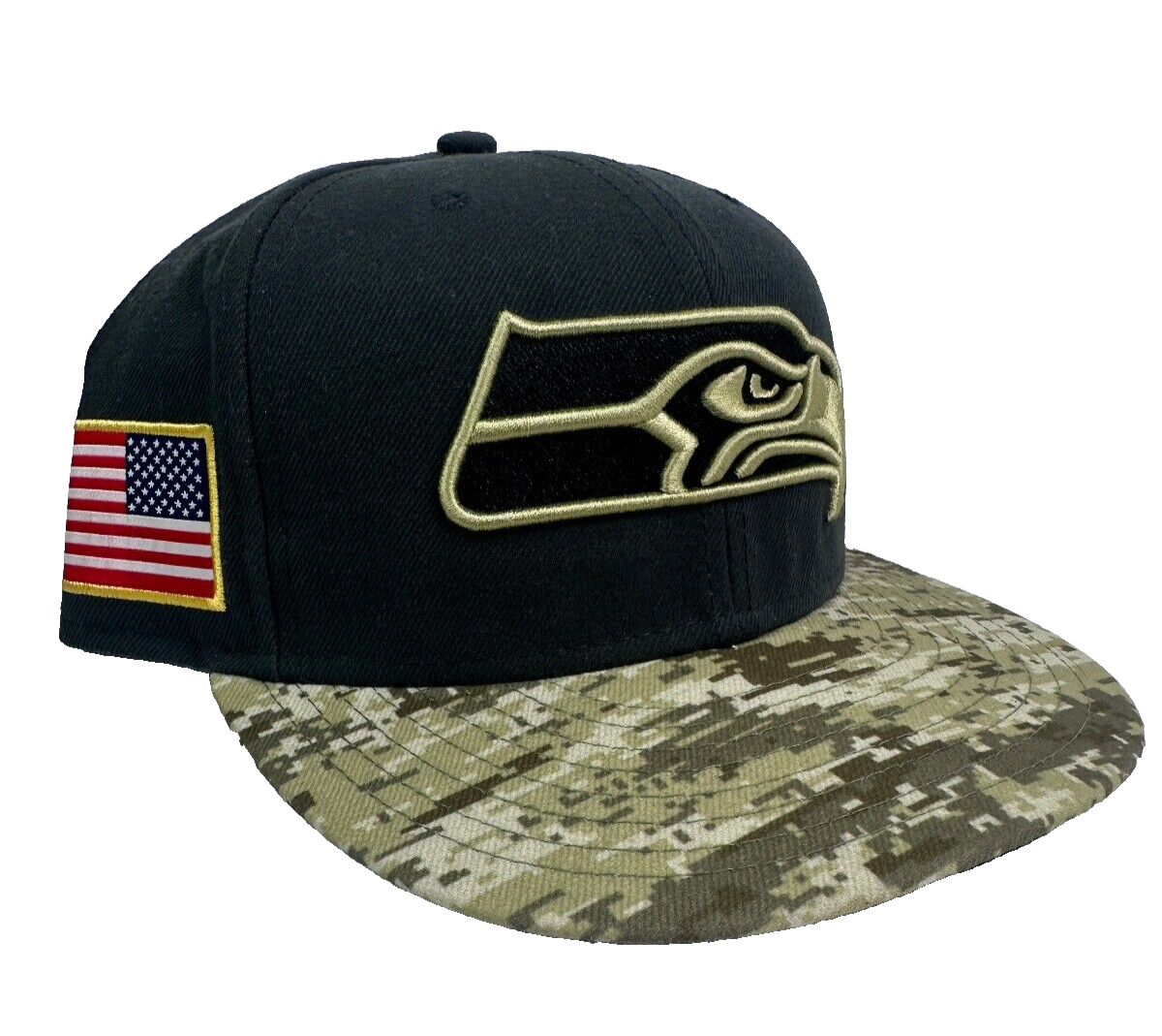 Seattle Seahawks NFL New Era 59Fifty Salute to Service Hat Cap