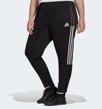 adidas Tiro Pants Womens Plus 4X AeroReady Knit Soccer Training Black Pink