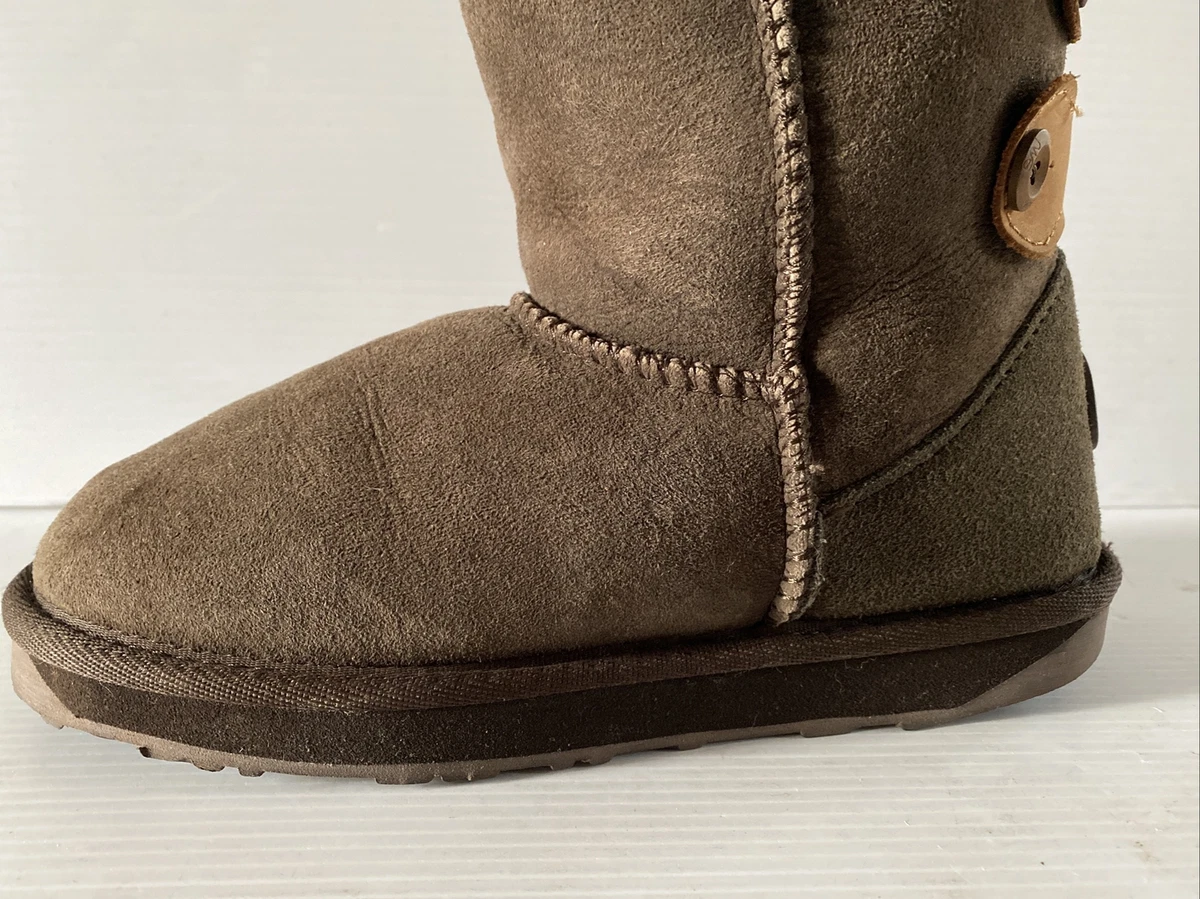 Genuine Emu Australia Alba Water Resistant Brown Real Sheepskin Boots Sz UK 4