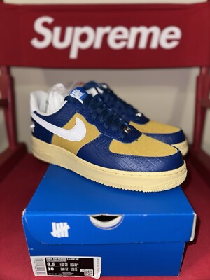 UNDEFEATED x Nike Air Force 1 Low  5 On It  Blue Yellow Croc - Men s Size 8.5