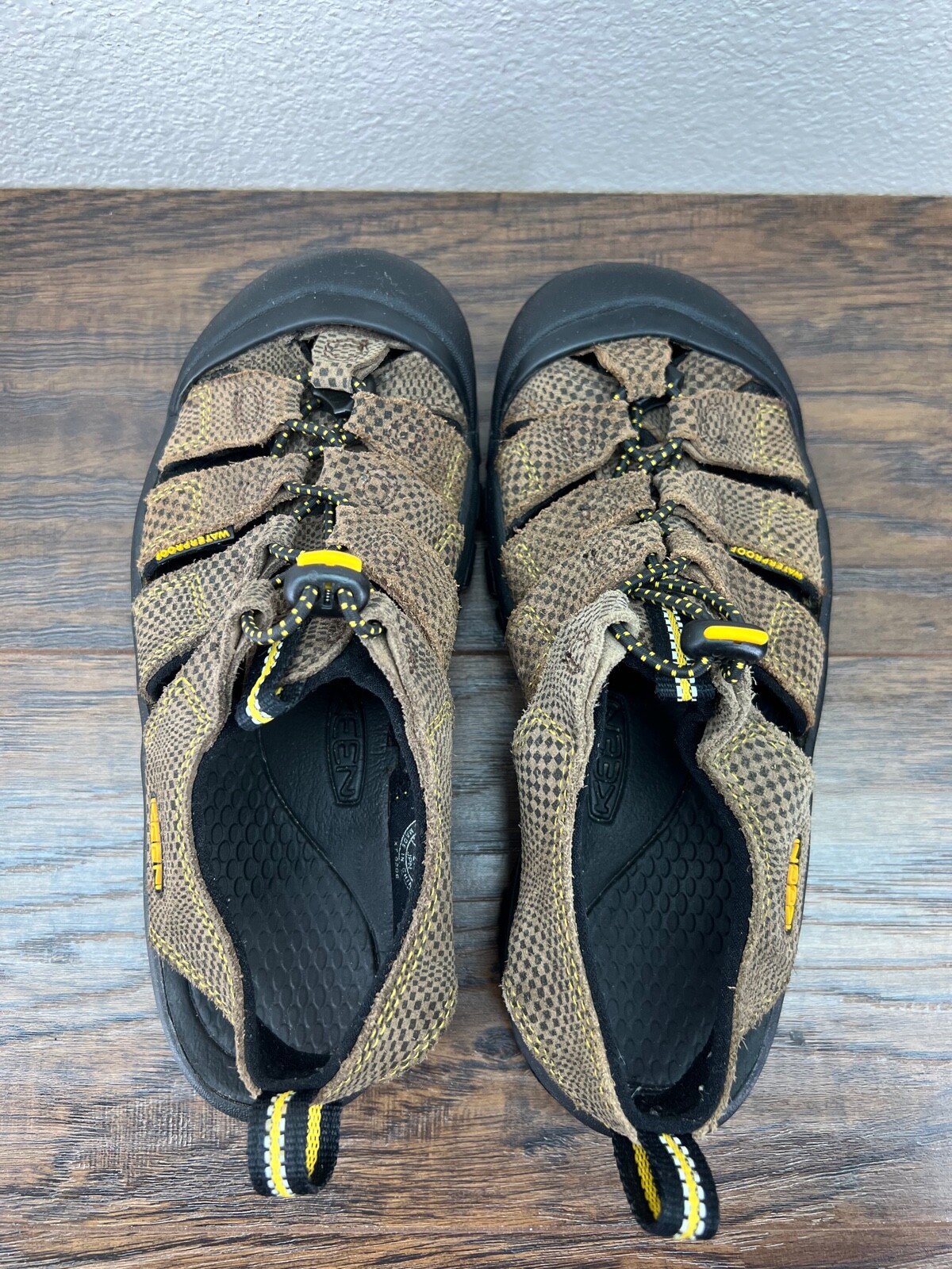 Scarpe Keen bambino ragazzo taglia 3 pelle marrone geometrica impermeabile sport outdoor