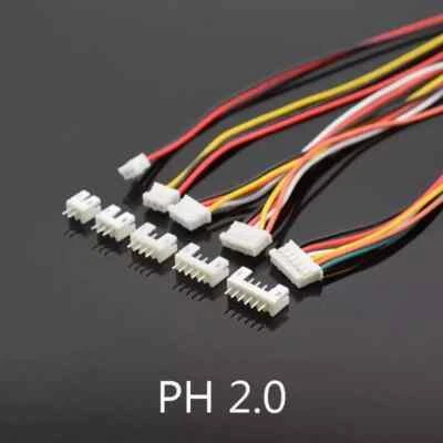 MARKENLOS JST PH kompatibles Kabel 2.0 Micro Mini Stecker 2mm 2 3 4 5pin 26AWG +Buchse PH2