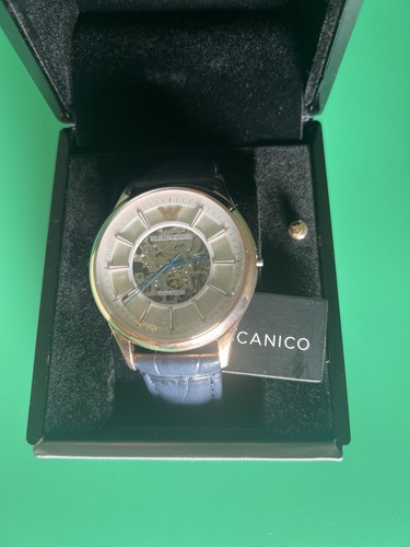 Emporio Armani - Mens AR4627 Blue Leather Automatic Meccanico Watch Faulty - 第 1/6 張圖片