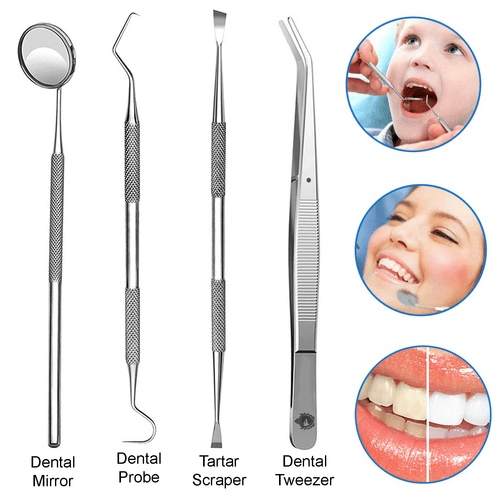 Dental Tooth Cleaning Kit Dentist Scraper Pick Tool Calculus Plaque Floss 4 PC - Picture 4 of 7