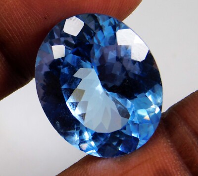 Genial!!!! 27,20 ct hochwertiger blauer Saphir schöner Edelstein zertifiziert