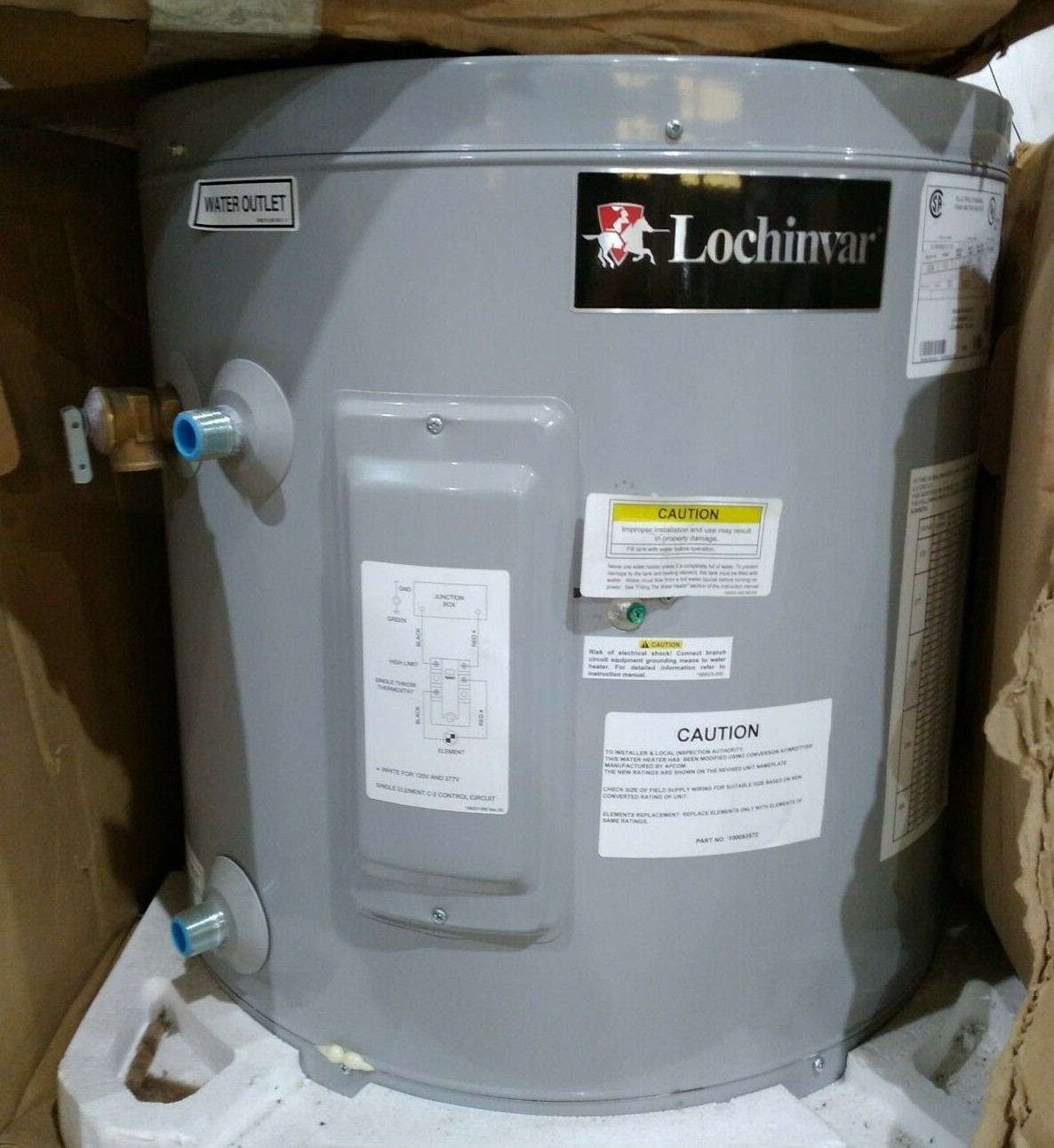 100142056 Electric Storage Tank Water Heater Lochinvar 19 Gallons 4500  Watts | eBay