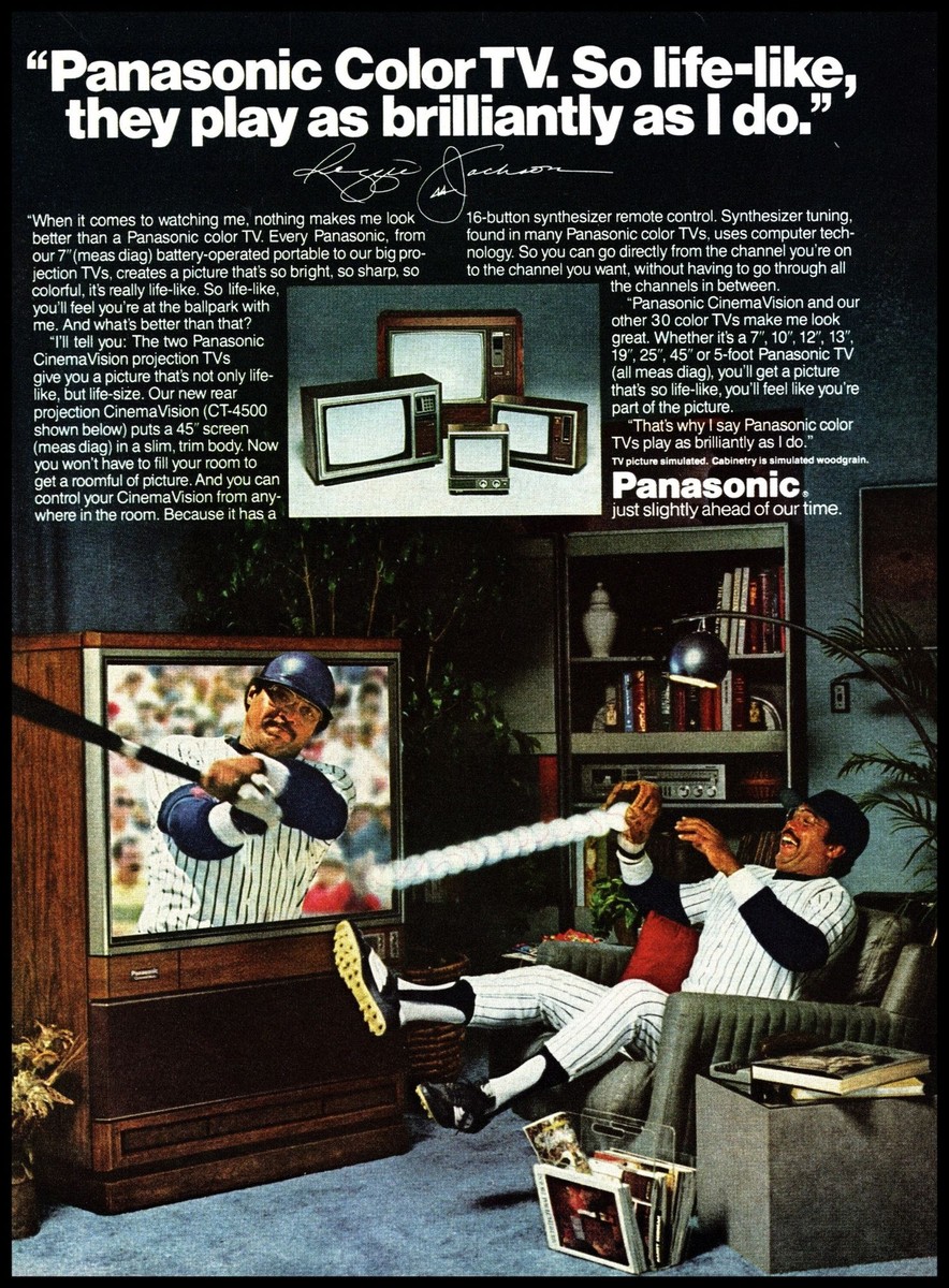 1981 Panasonic Cinemavision Projection TV Vintage Print Ad