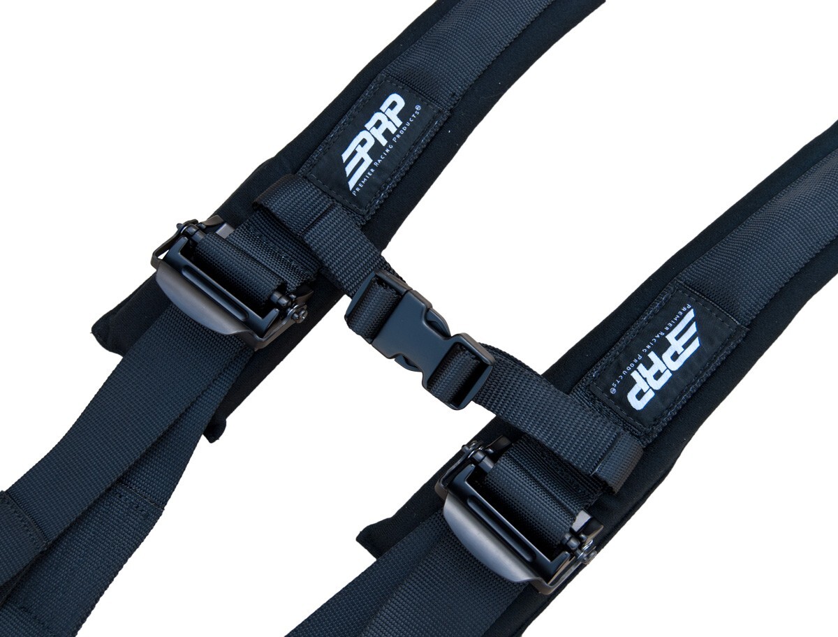 PRP Seats 4-Point Racing Harness - 3" Wide Belts, EZ Adjust Shoulders, Black (SB4.3)