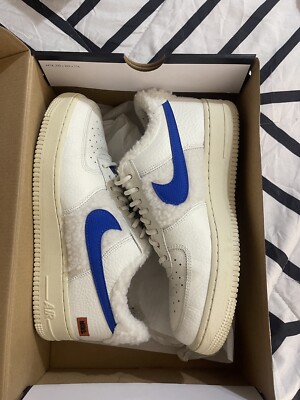 Size 7y - Nike Air Force 1 Sail/Racer Blue- Coconut Milk