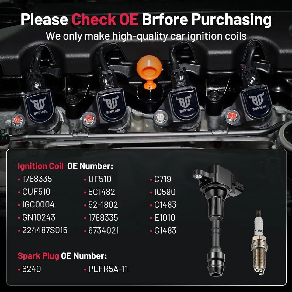 8X Bobinas de encendido + 8X Bujías para Nissan Titan Armada 2008-2015 5,6L UF51 Foto 4 de 4