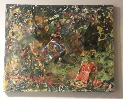 20 X 16 ABSTRACT ACRYLIC POUR 3D FLUID ART Multi Layers on Canvas Sealed w/Epoxy