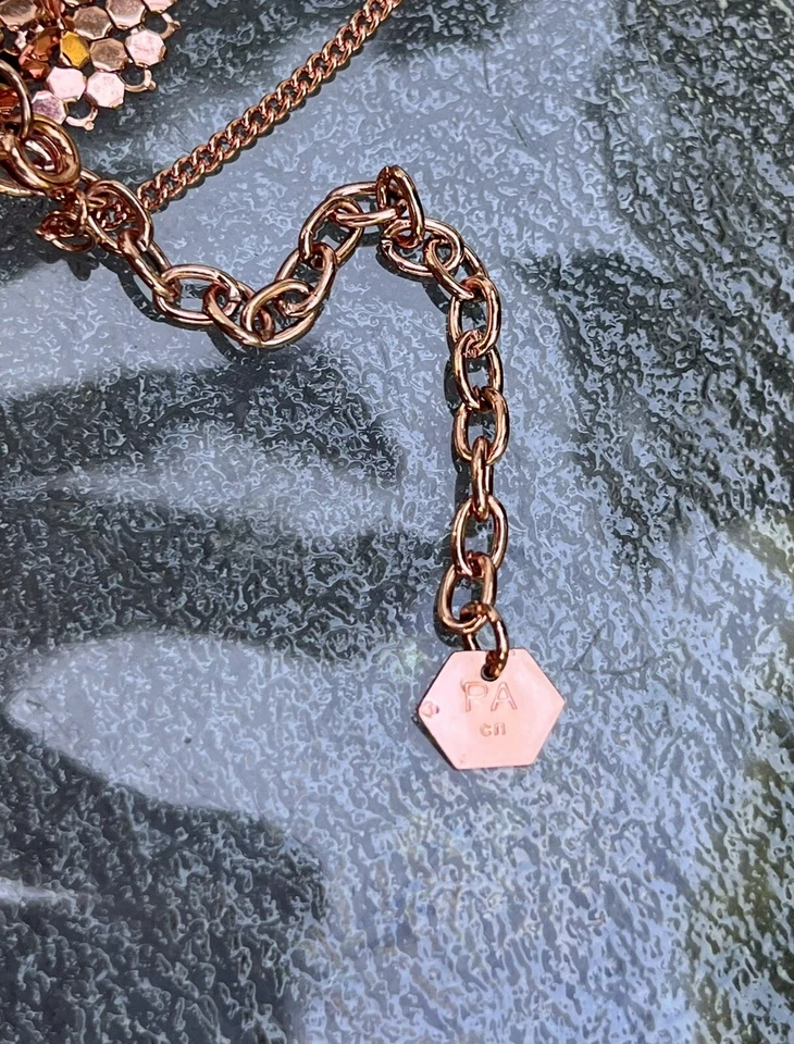 Paula Abdul Collar Bufanda Babero Tono Oro Rosa Foto 4 de 4